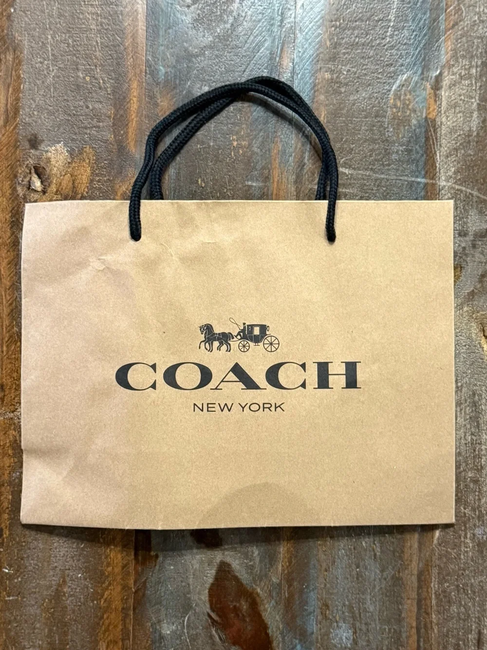 Coach New York Brown Kraft Paper Boutique Gift Bag NWOT